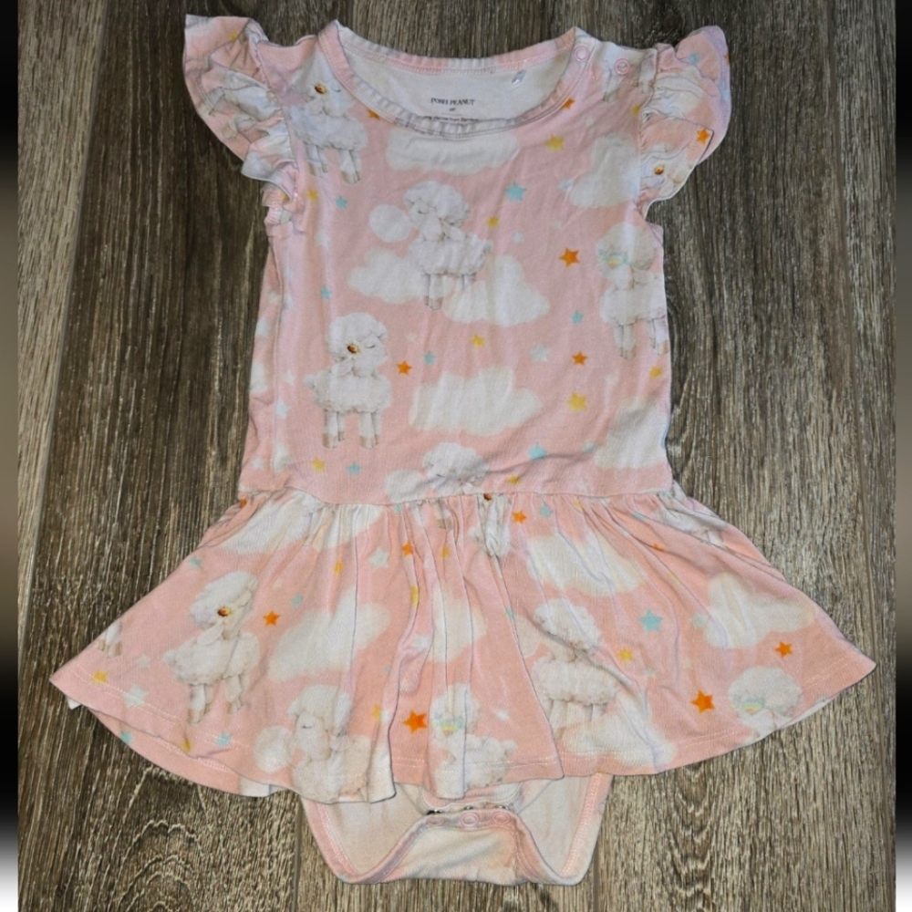 Posh Peanut funky sheep and stars twirl bodysuit 2t